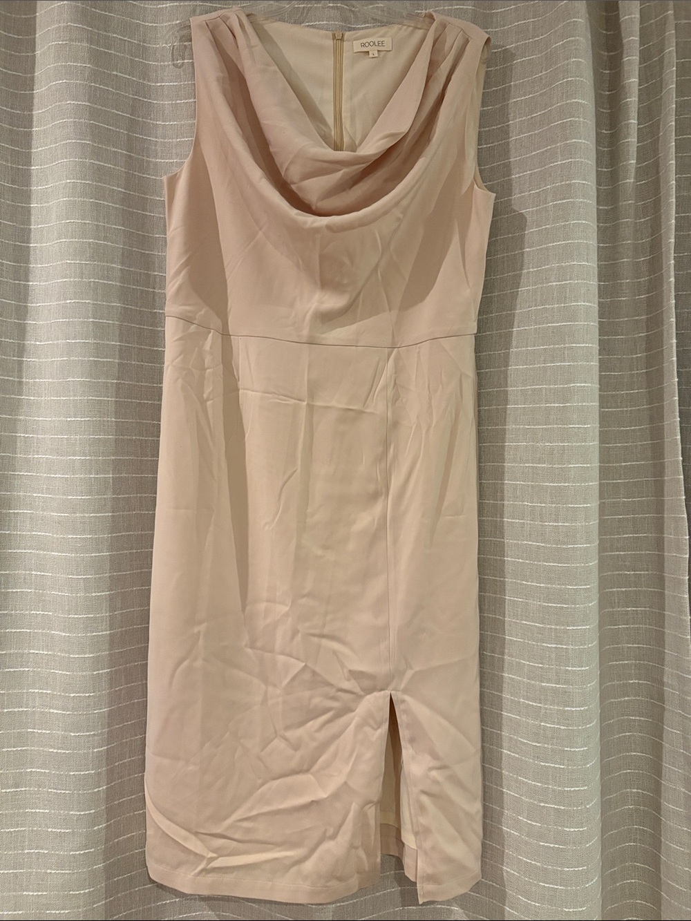 Blush Cowl Neck Sheath Dress